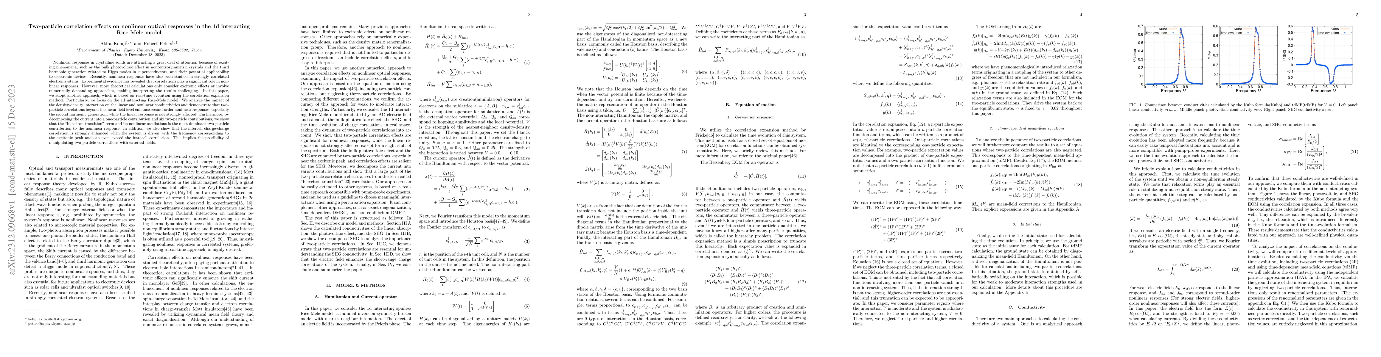 Thumbnail for Two-particle correlation effects on nonlinear optical responses in the
  1d interacting Rice-Mele model