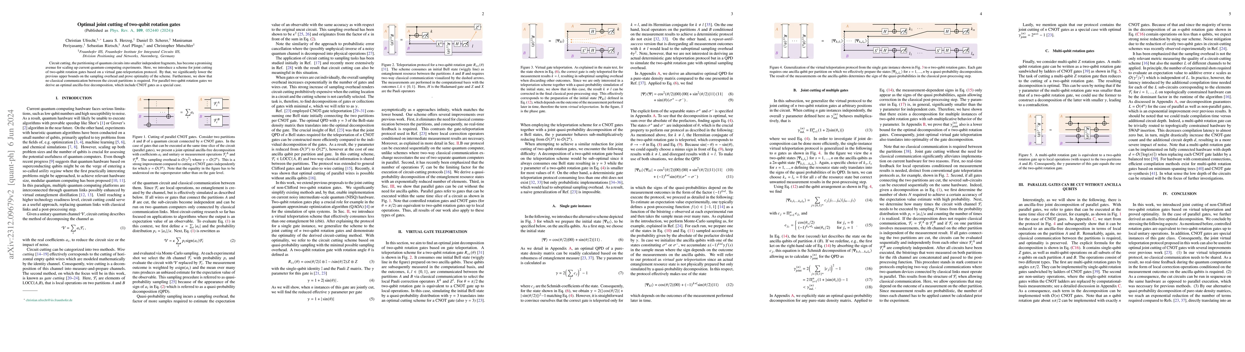 Thumbnail for Optimal joint cutting of two-qubit rotation gates