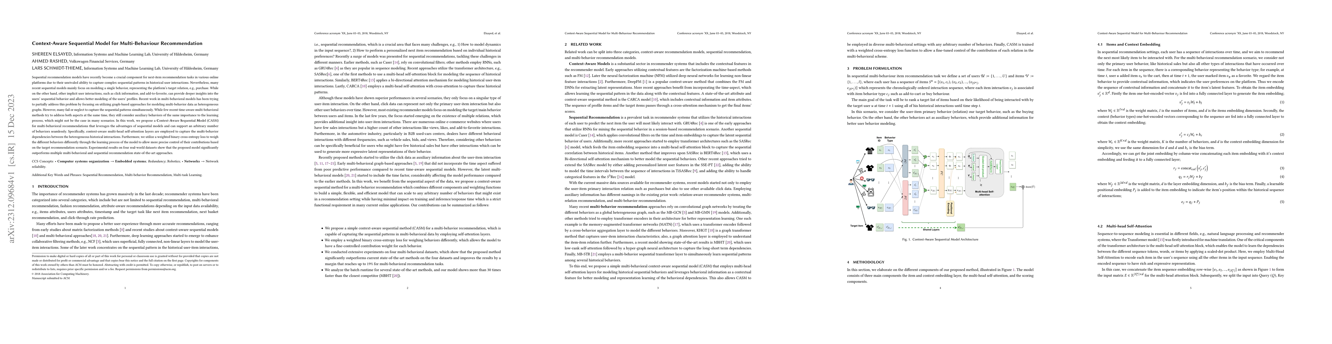 Thumbnail for Context-Aware Sequential Model for Multi-Behaviour Recommendation