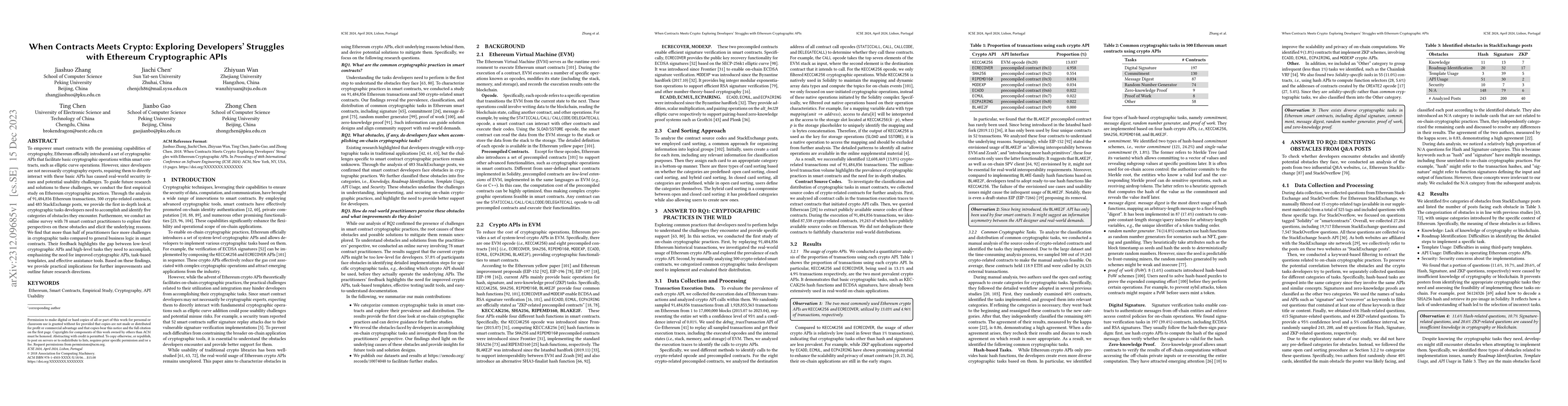 Thumbnail for When Contracts Meets Crypto: Exploring Developers' Struggles with
  Ethereum Cryptographic APIs