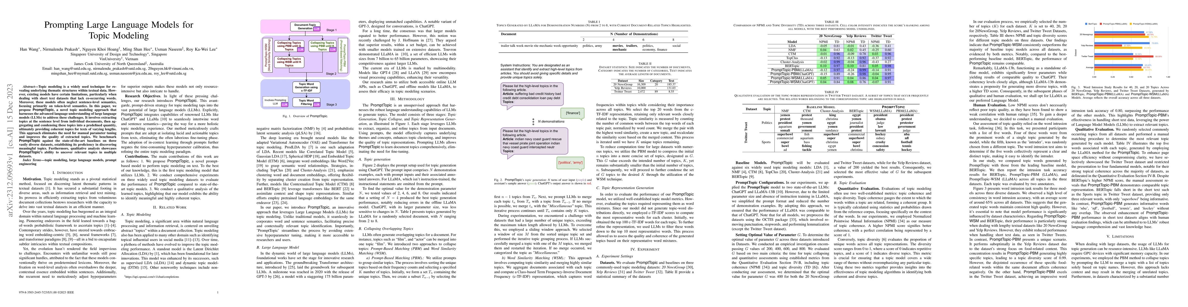 Thumbnail for Prompting Large Language Models for Topic Modeling