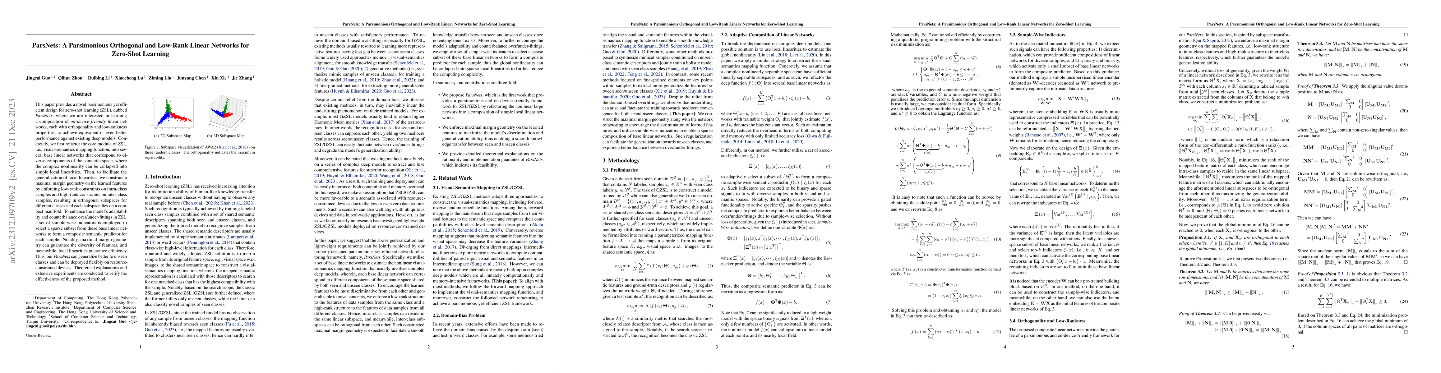 Thumbnail for ParsNets: A Parsimonious Orthogonal and Low-Rank Linear Networks for
  Zero-Shot Learning