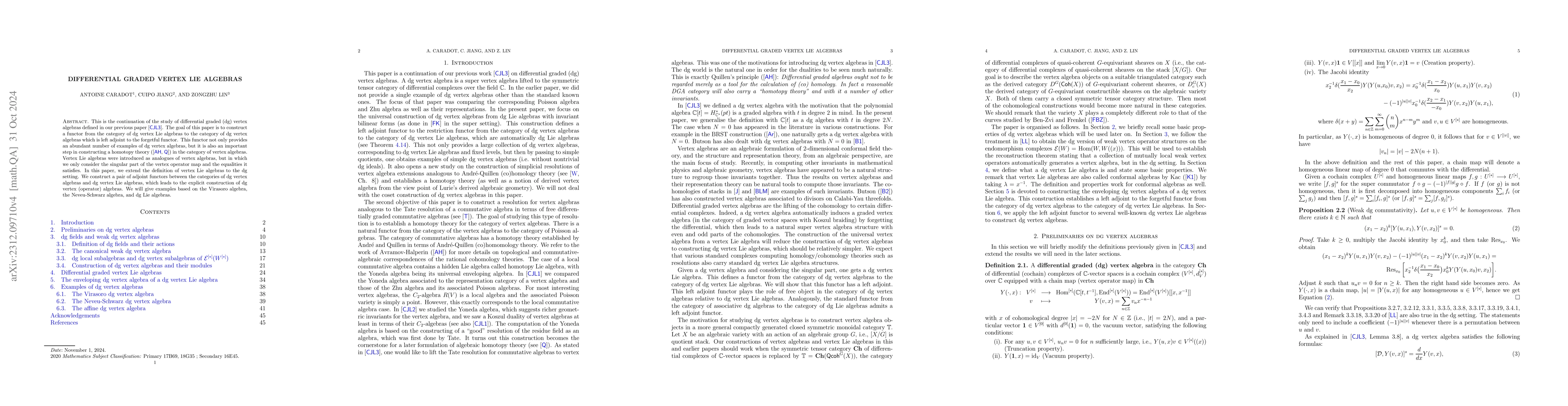 Thumbnail for Differential graded vertex Lie algebras