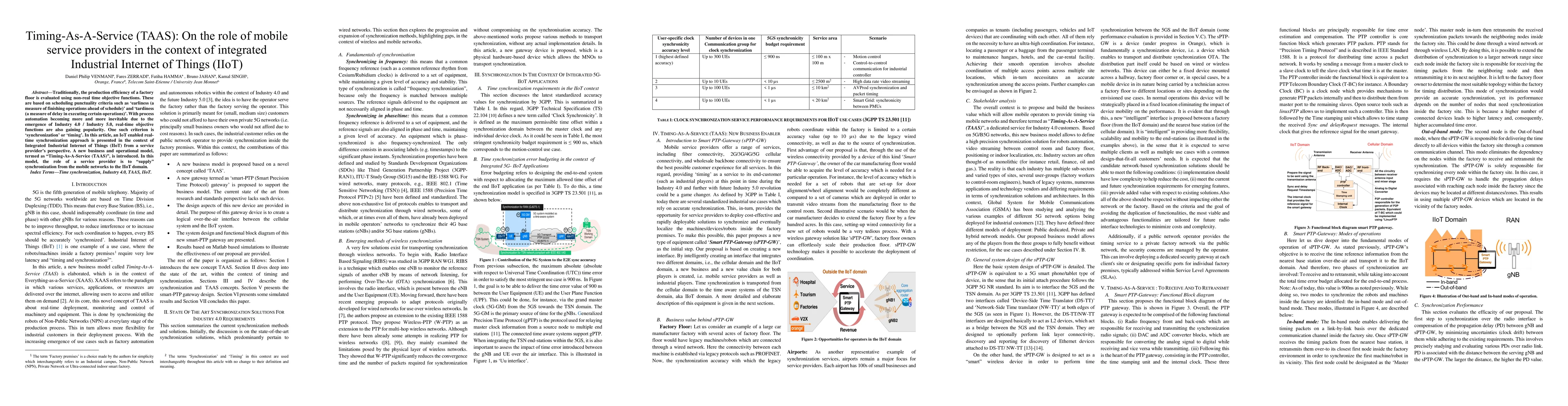 Thumbnail for Timing-As-A-Service (TAAS): On the role of mobile service providers in
  the context of integrated Industrial Internet of Things (IIoT)