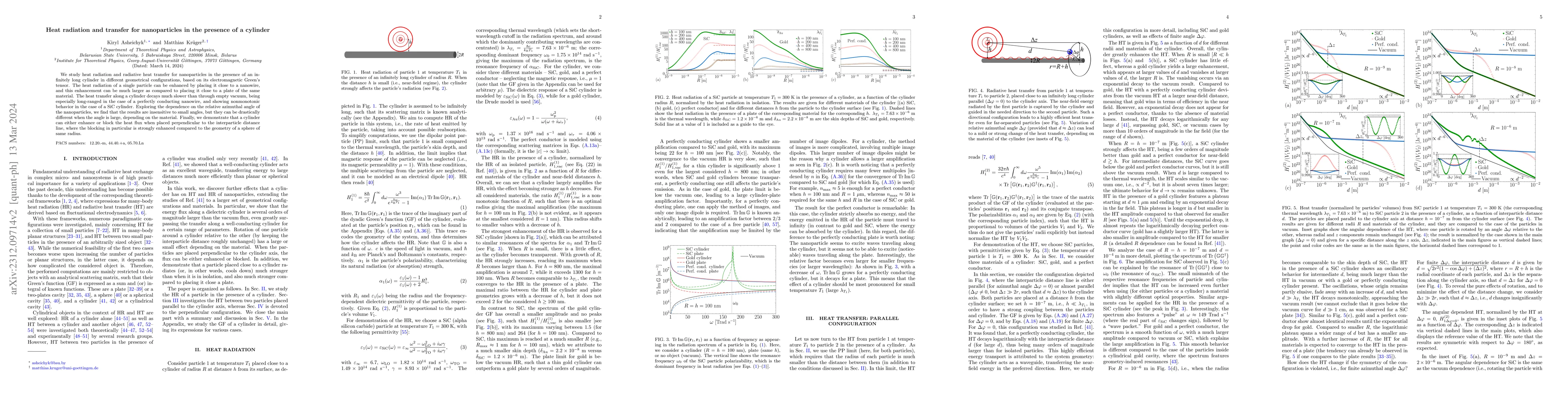 Thumbnail for Heat radiation and transfer for nanoparticles in the presence of a
  cylinder