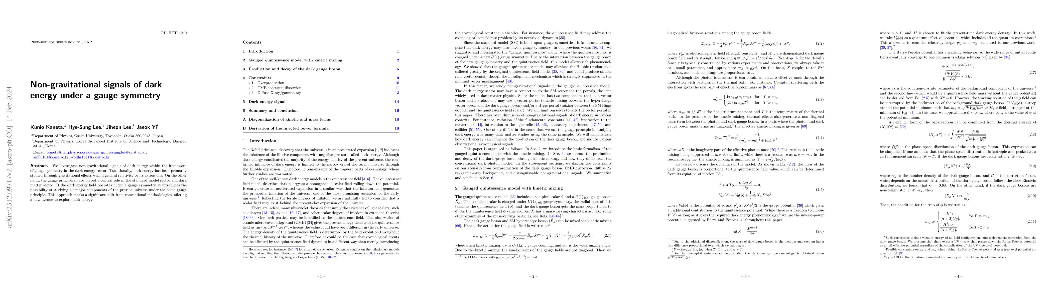 Thumbnail for Non-gravitational signals of dark energy under a gauge symmetry