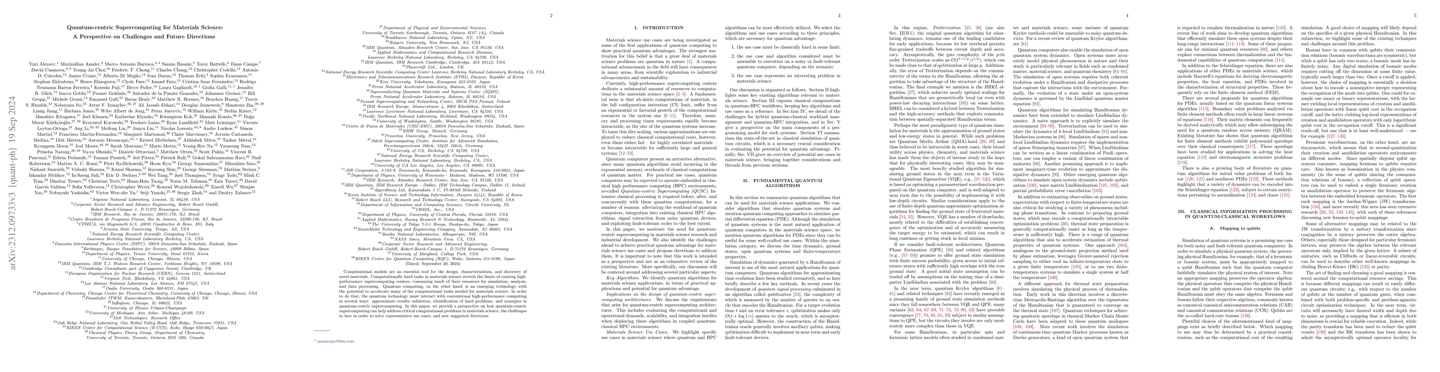 Thumbnail for Quantum-centric Supercomputing for Materials Science: A Perspective on
  Challenges and Future Directions