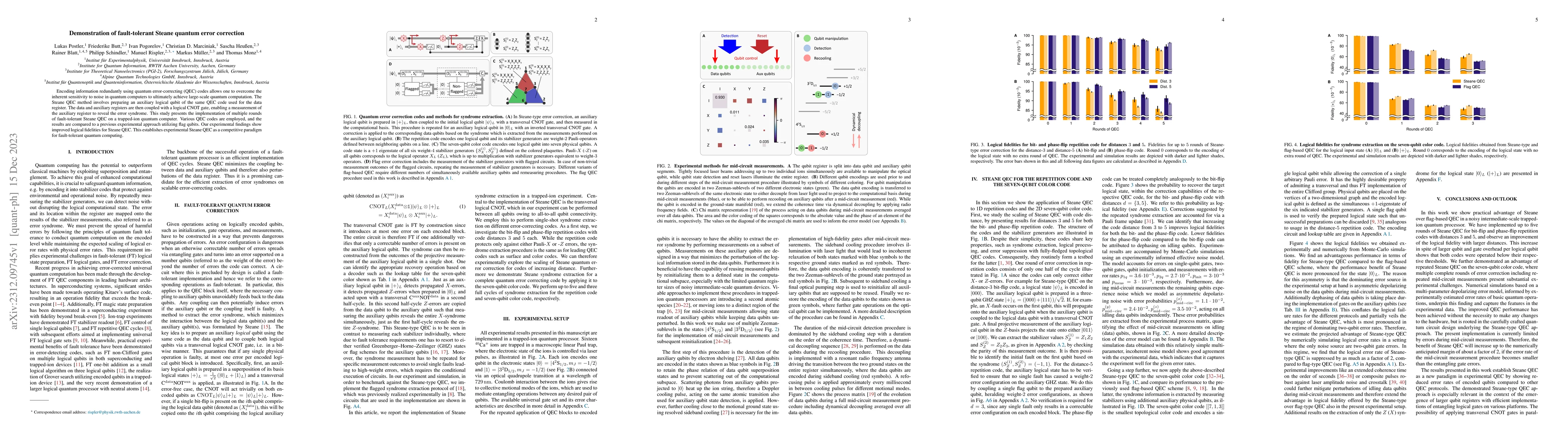Thumbnail for Demonstration of fault-tolerant Steane quantum error correction