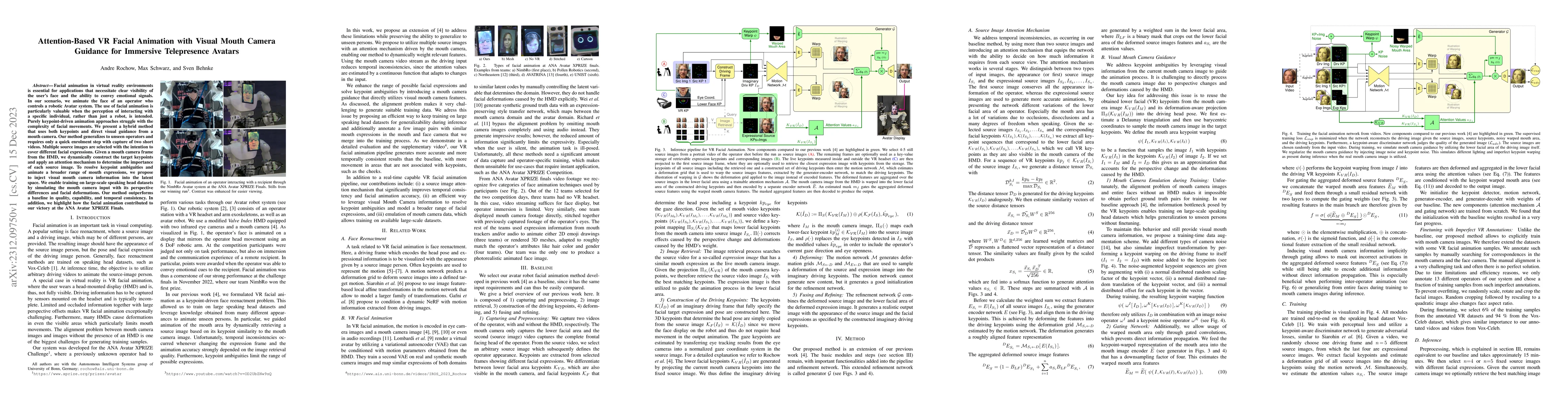Thumbnail for Attention-Based VR Facial Animation with Visual Mouth Camera Guidance
  for Immersive Telepresence Avatars