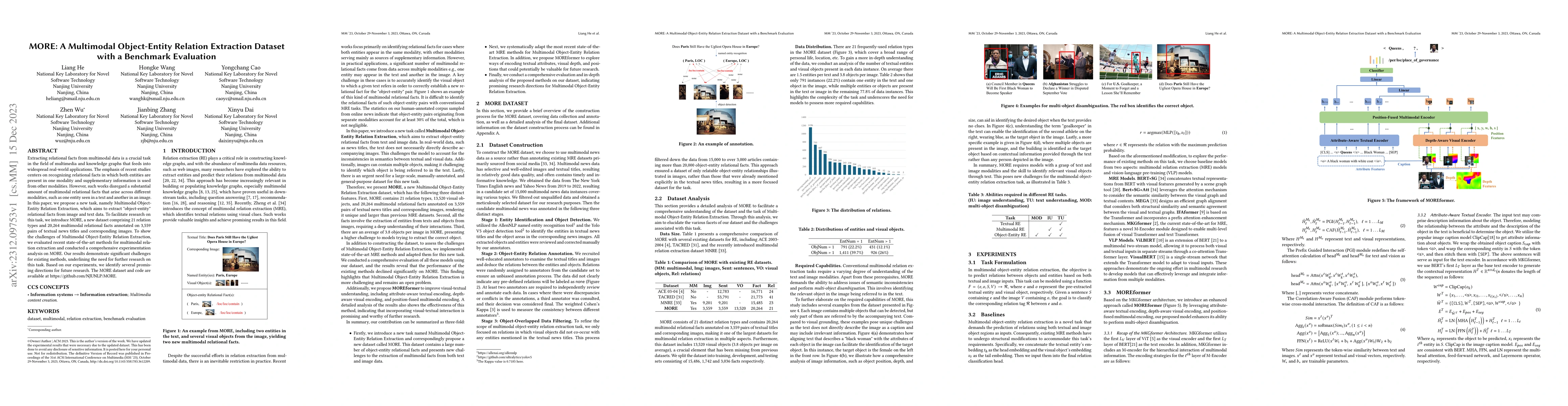Thumbnail for MORE: A Multimodal Object-Entity Relation Extraction Dataset with a
  Benchmark Evaluation