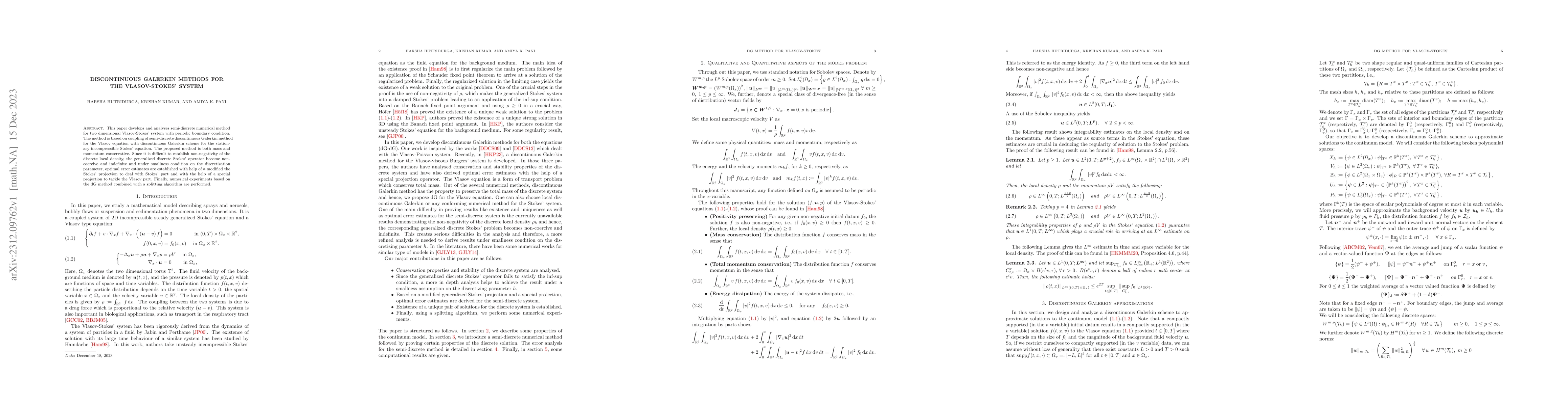 Thumbnail for Discontinuous Galerkin methods for the Vlasov-Stokes' system