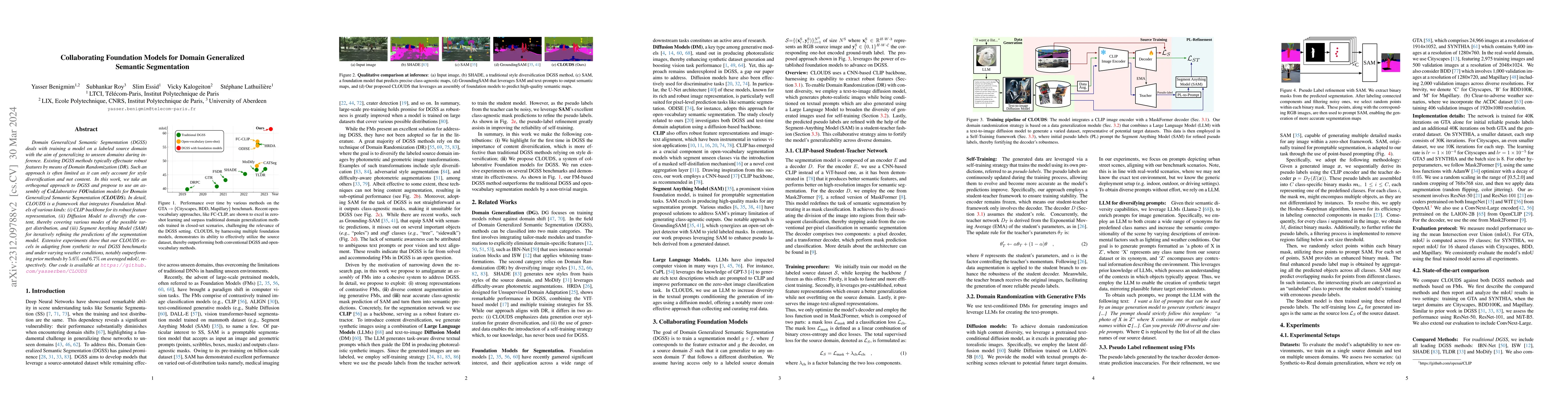 Thumbnail for Collaborating Foundation Models for Domain Generalized Semantic
  Segmentation