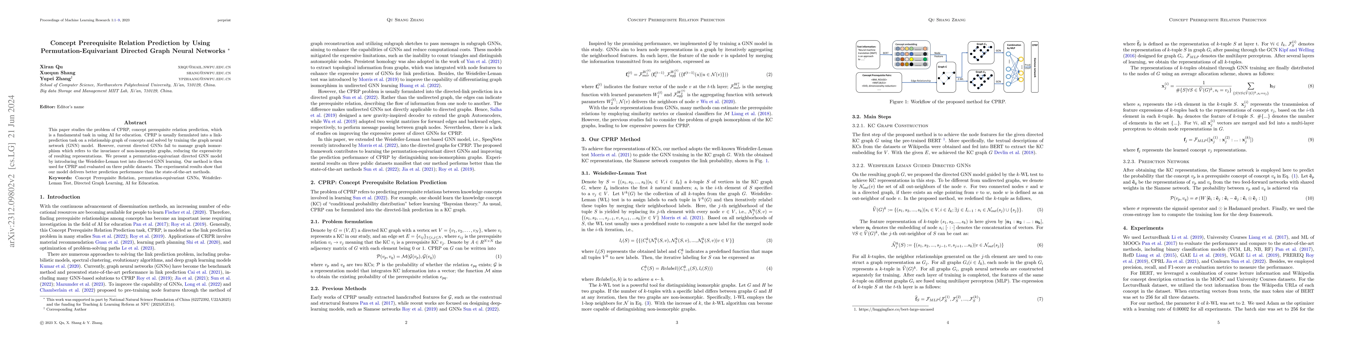Thumbnail for Concept Prerequisite Relation Prediction by Using
  Permutation-Equivariant Directed Graph Neural Networks