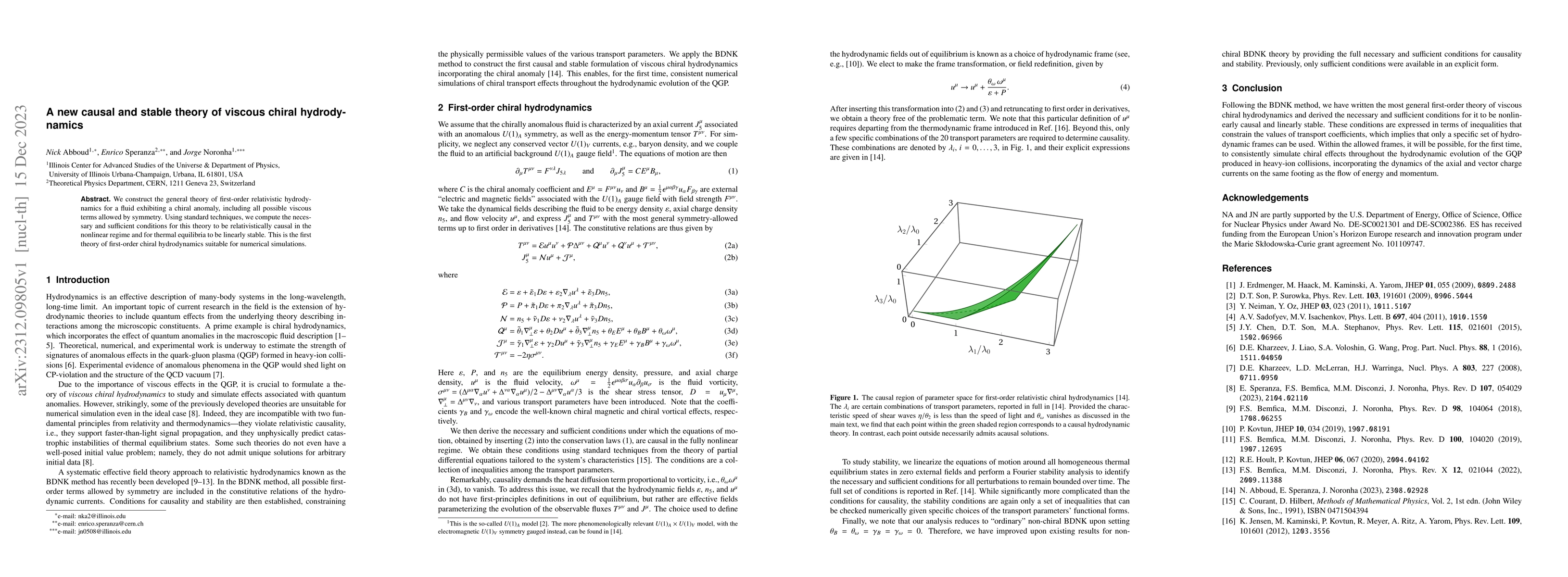 Thumbnail for A new causal and stable theory of viscous chiral hydrodynamics