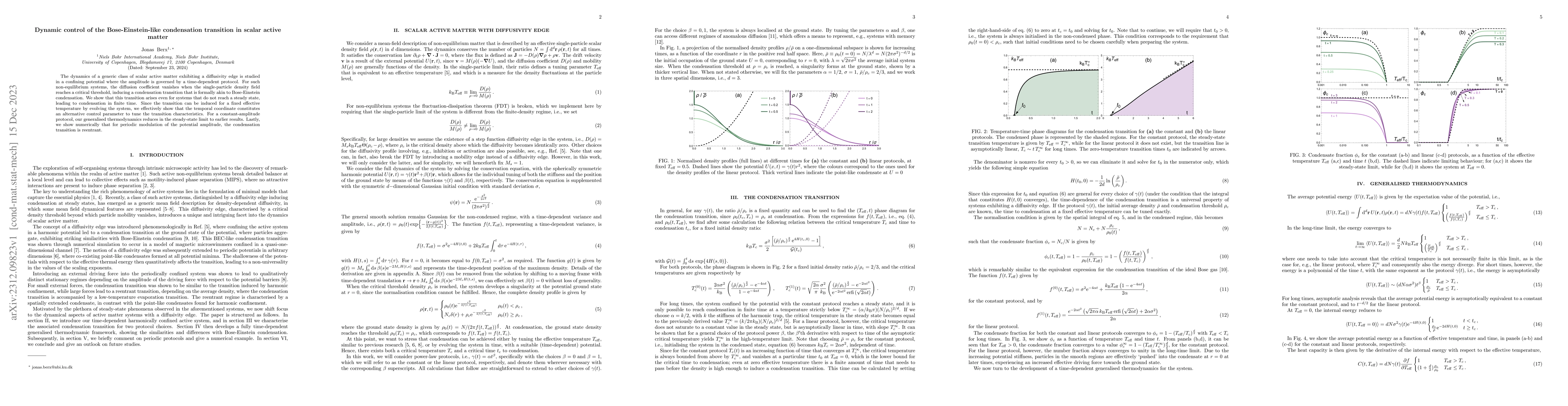 Thumbnail for Dynamic control of the Bose-Einstein-like condensation transition in
  scalar active matter