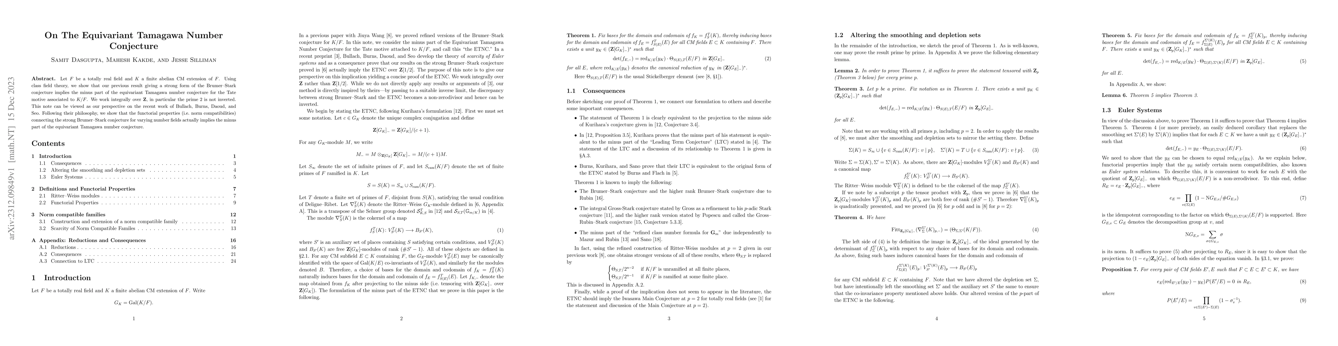 Thumbnail for On The Equivariant Tamagawa Number Conjecture
