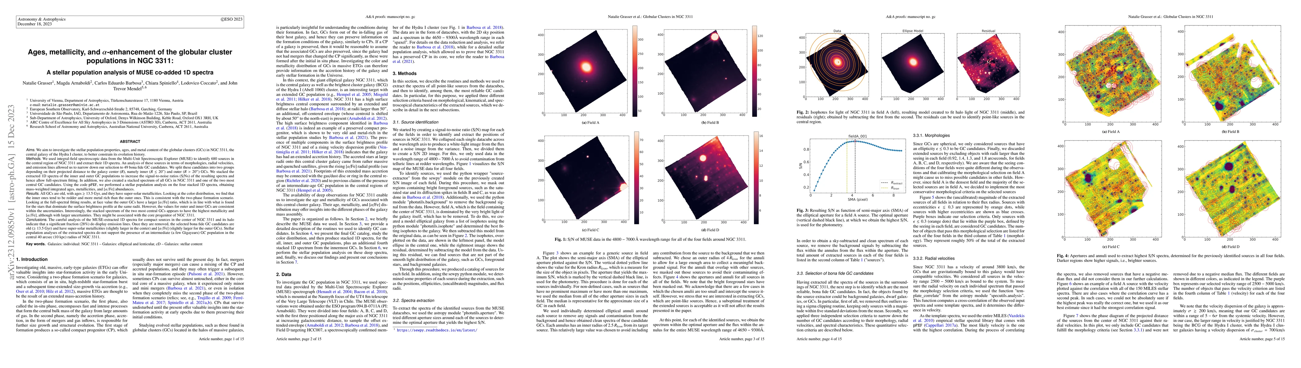 Thumbnail for Ages, metallicity, and alpha-enhancement of the globular cluster
  populations in NGC 3311