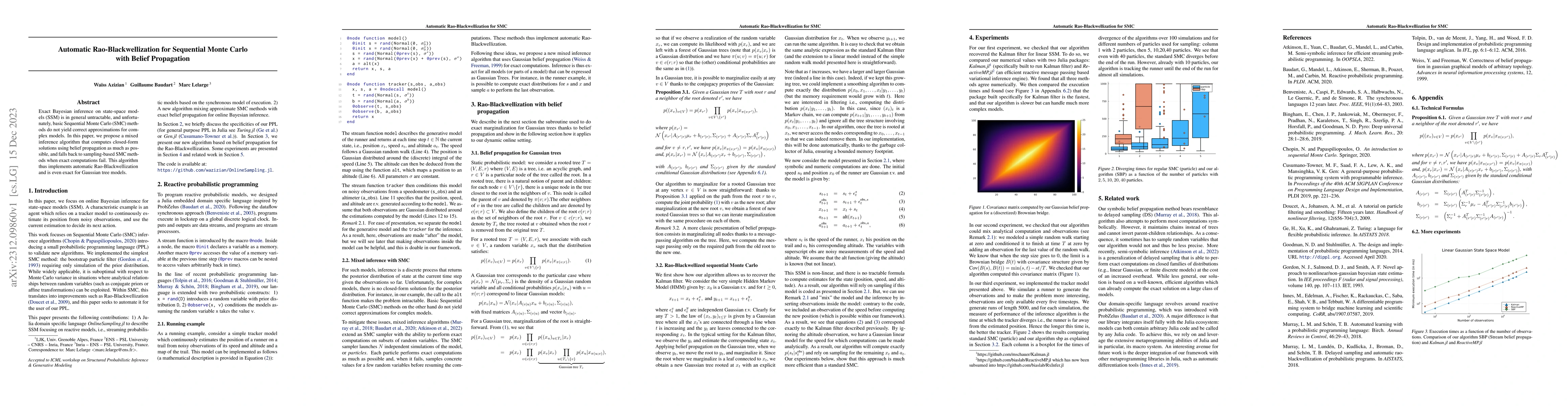 Thumbnail for Automatic Rao-Blackwellization for Sequential Monte Carlo with Belief
  Propagation