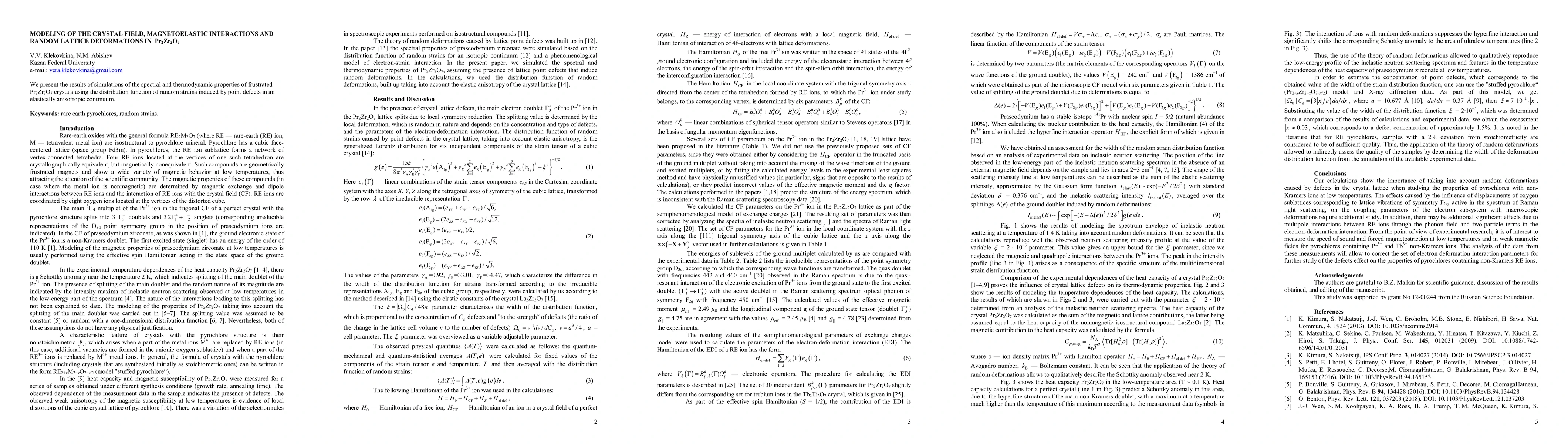 Thumbnail for Modeling of the crystal field, magnetoelastic interactions and random
  lattice deformations in $\text{Pr}_2 \text{Zr}_2 \text{O}_7$