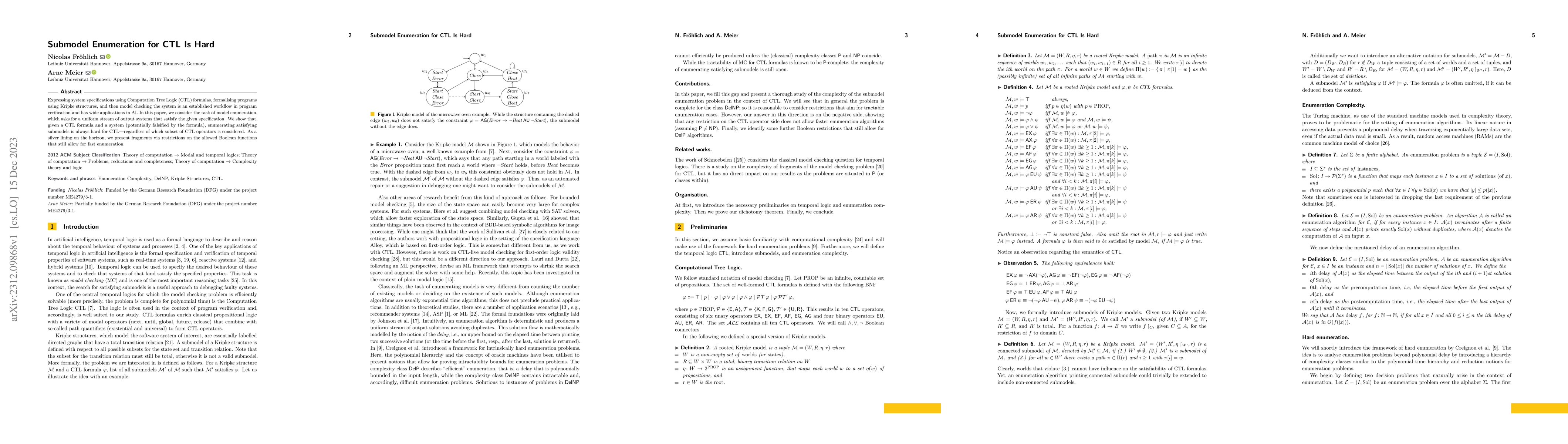 Thumbnail for Submodel Enumeration for CTL Is Hard