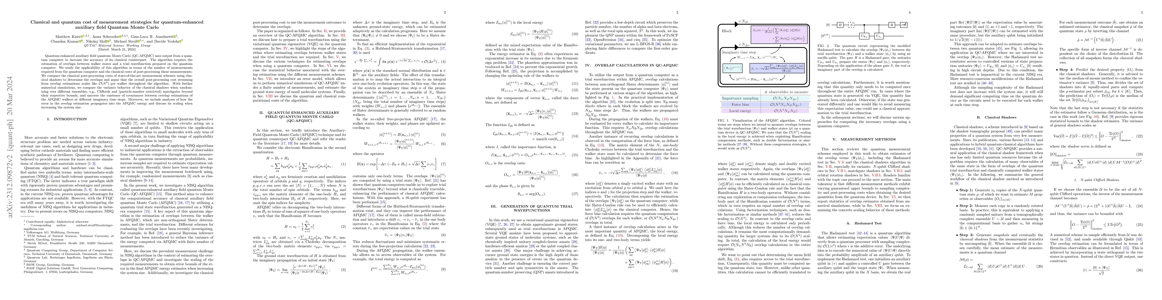 Thumbnail for Classical and quantum cost of measurement strategies for
  quantum-enhanced auxiliary field Quantum Monte Carlo