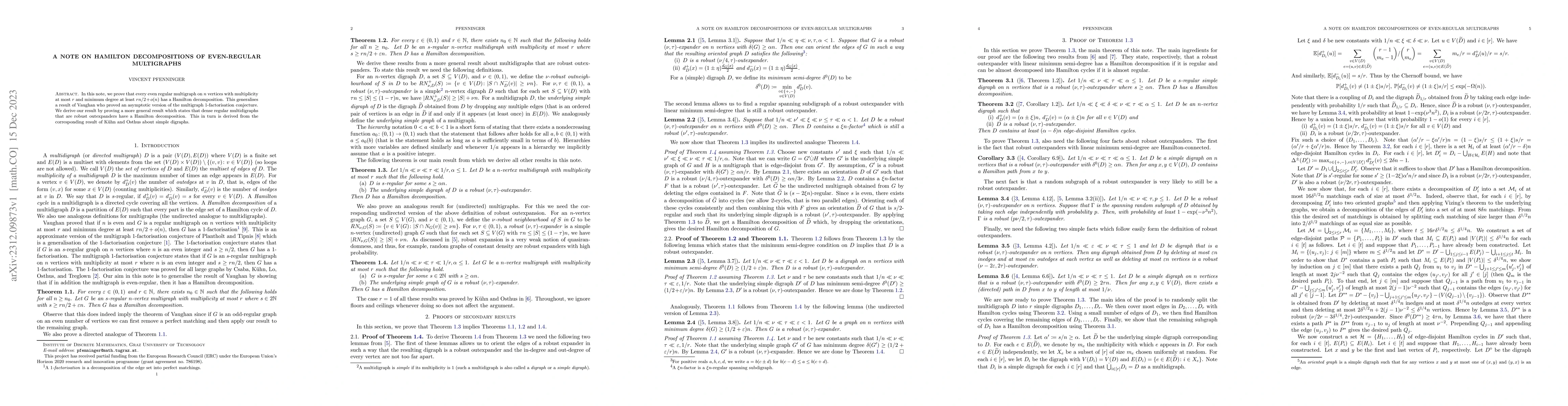 Thumbnail for A note on Hamilton decompositions of even-regular multigraphs
