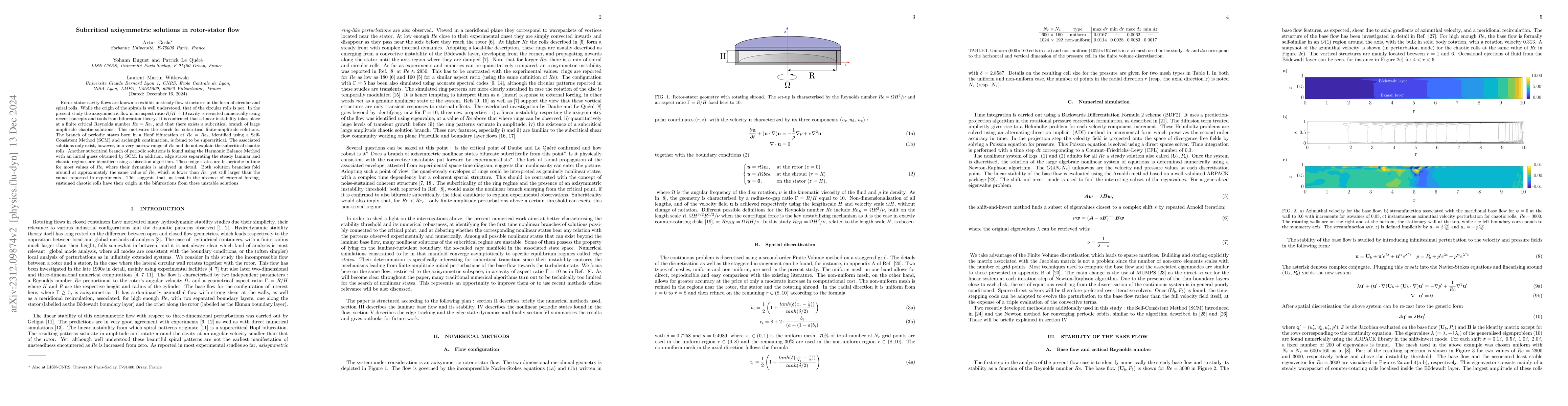 Thumbnail for Subcritical axisymmetric solutions in rotor-stator flow