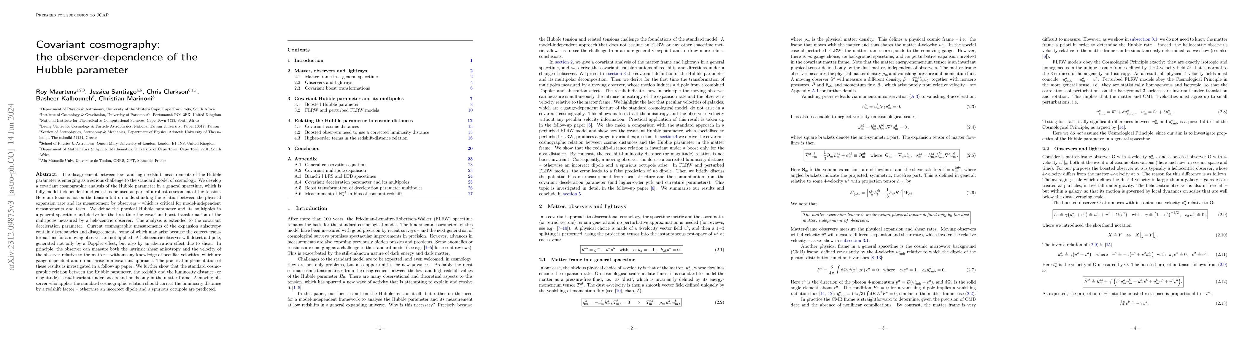Thumbnail for Covariant cosmography: the observer-dependence of the Hubble parameter