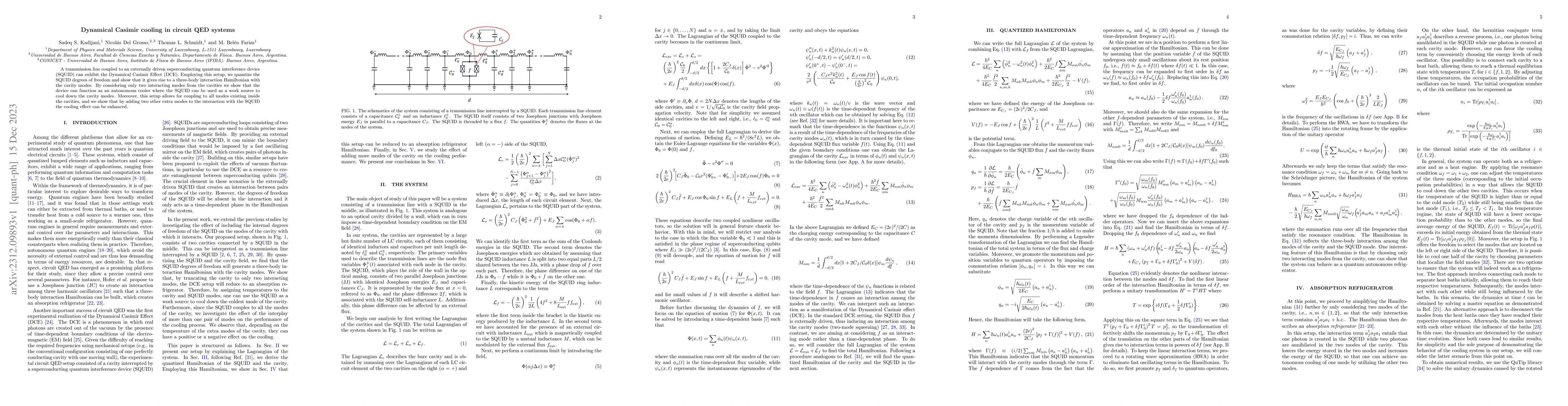 Thumbnail for Dynamical Casimir cooling in circuit QED systems