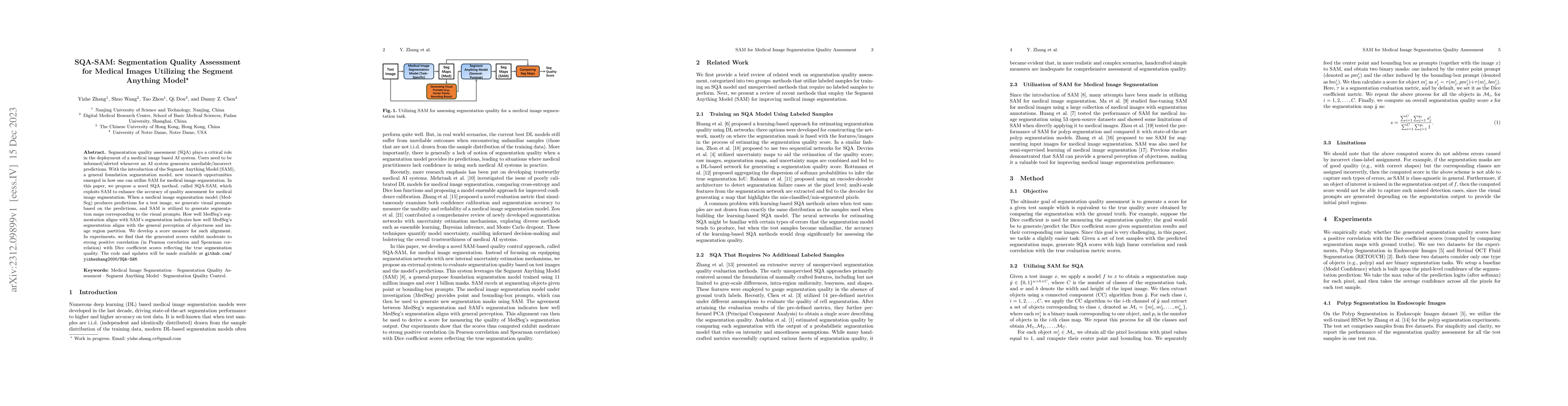 Thumbnail for SQA-SAM: Segmentation Quality Assessment for Medical Images Utilizing
  the Segment Anything Model