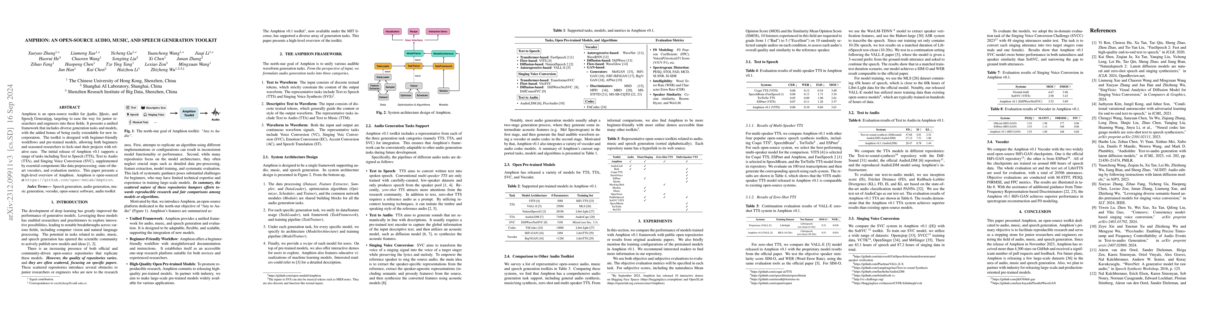 Thumbnail for Amphion: An Open-Source Audio, Music and Speech Generation Toolkit