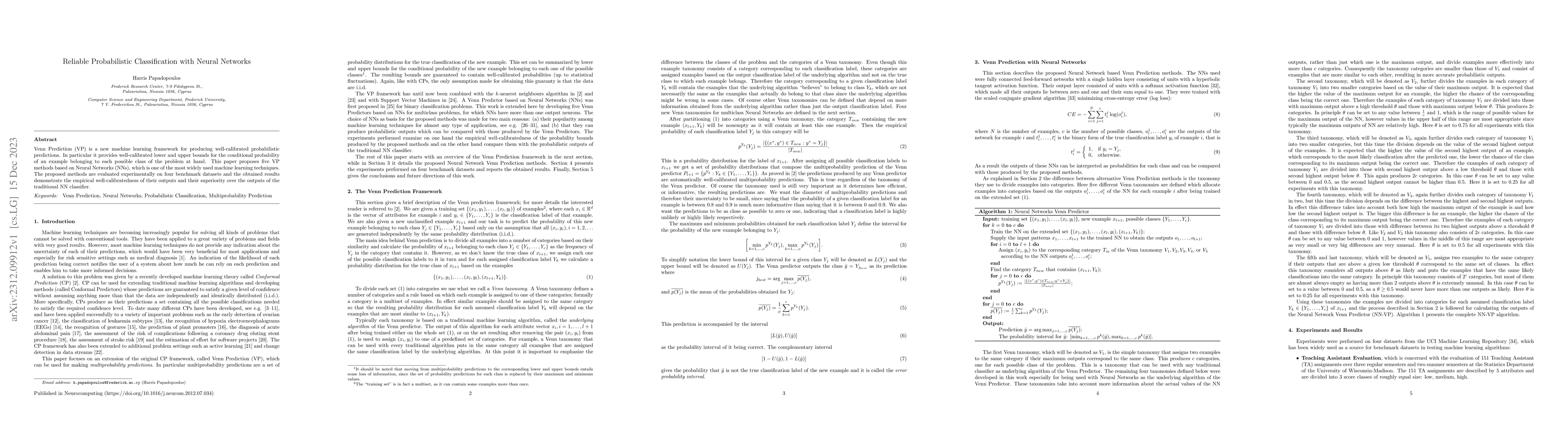 Thumbnail for Reliable Probabilistic Classification with Neural Networks