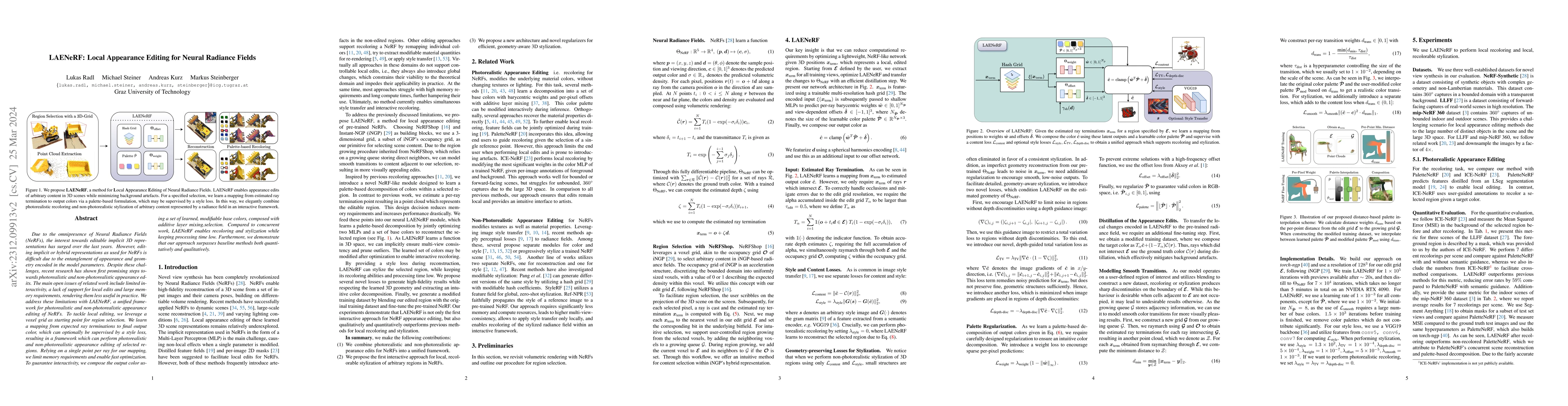 Thumbnail for LAENeRF: Local Appearance Editing for Neural Radiance Fields