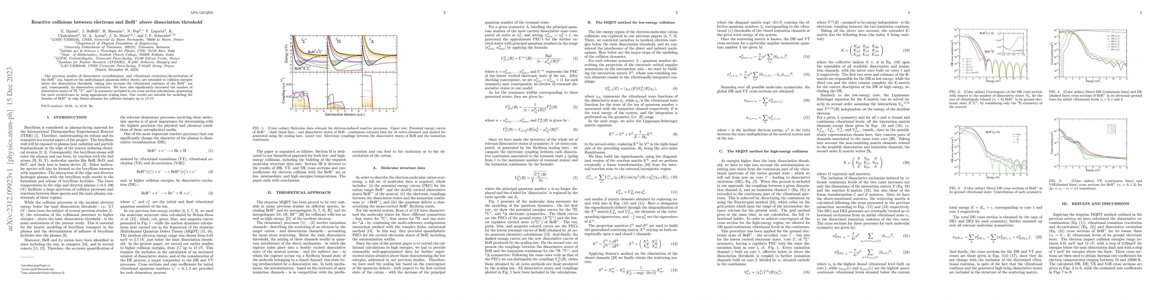 Thumbnail for Reactive collisions between electrons and BeH+ above dissociation
  threshold