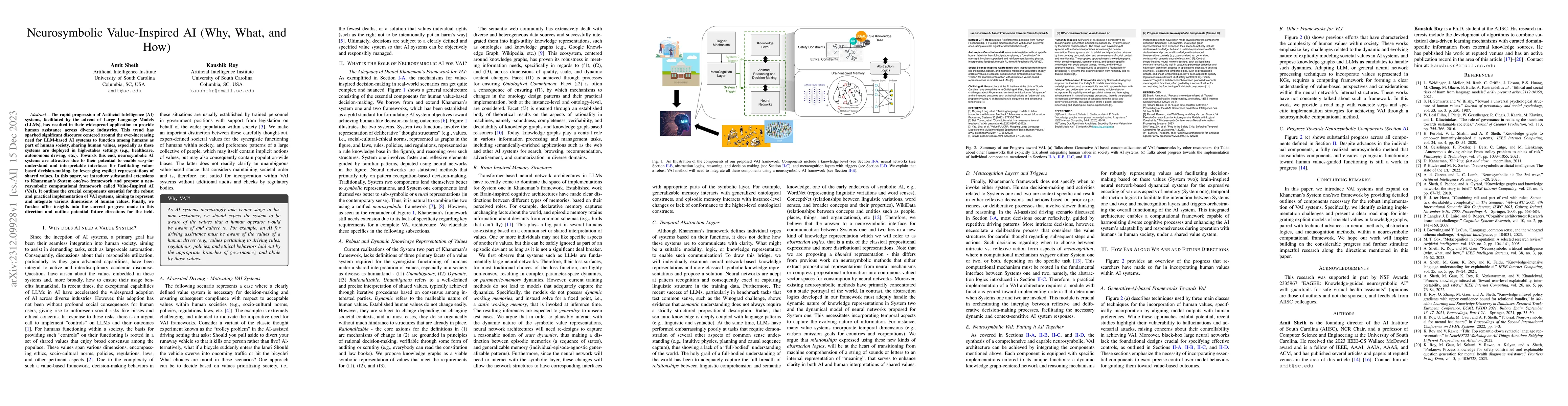 Thumbnail for Neurosymbolic Value-Inspired AI (Why, What, and How)