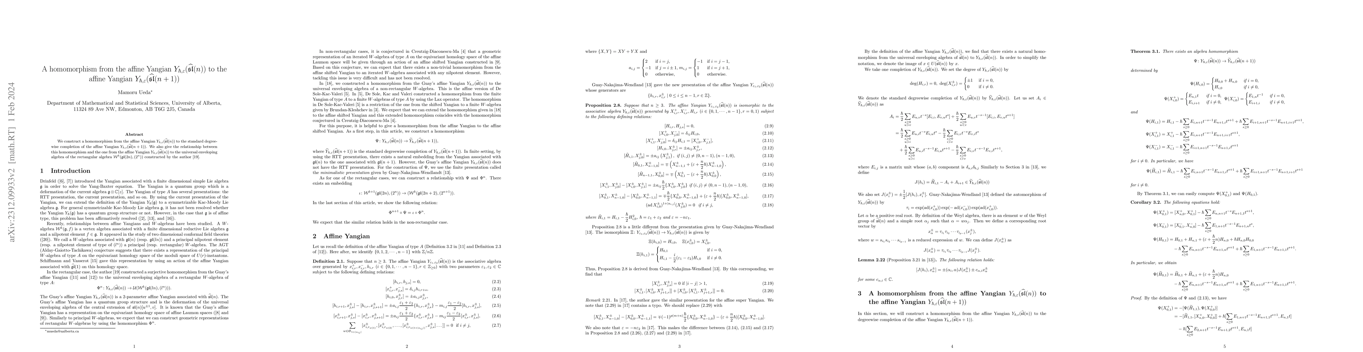 Thumbnail for A homomorphism from the affine Yangian
  $Y_{\hbar,\varepsilon}(\widehat{\mathfrak{sl}}(n))$ to the affine Yangian
  $Y_{\hbar,\varepsilon}(\widehat{\mathfrak{sl}}(n+1))$