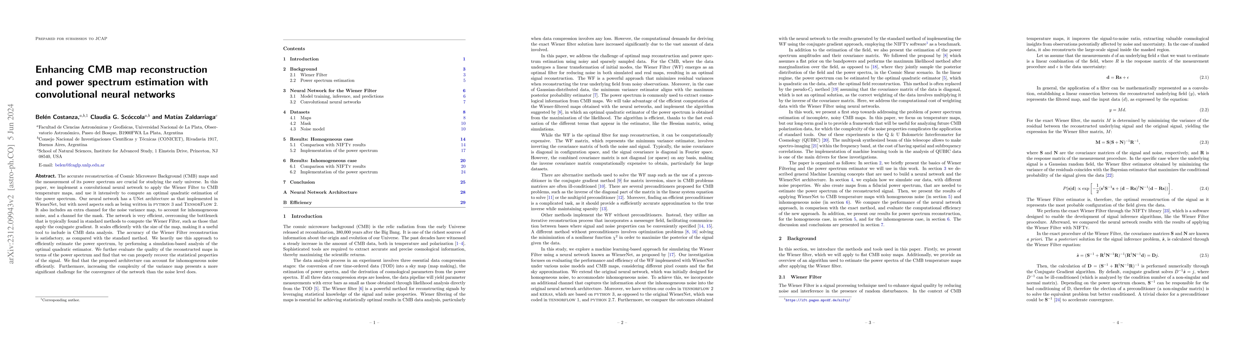 Thumbnail for Enhancing CMB map reconstruction and power spectrum estimation with
  convolutional neural networks