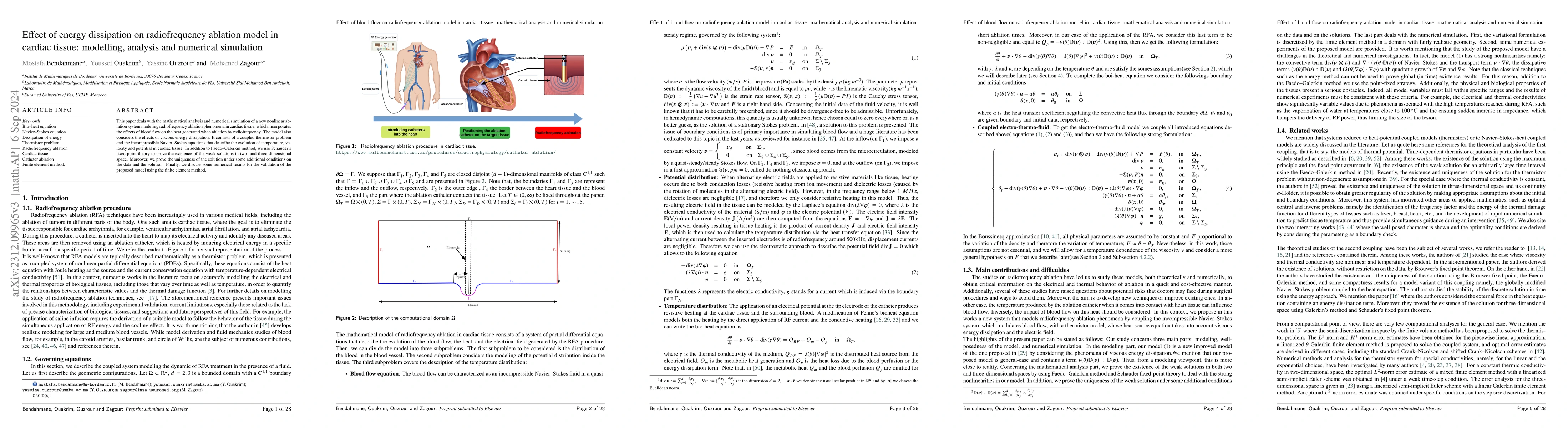 Thumbnail for Towards a model of radiofrequency ablation in cardiac tissue:
  mathematical analysis and numerical simulation