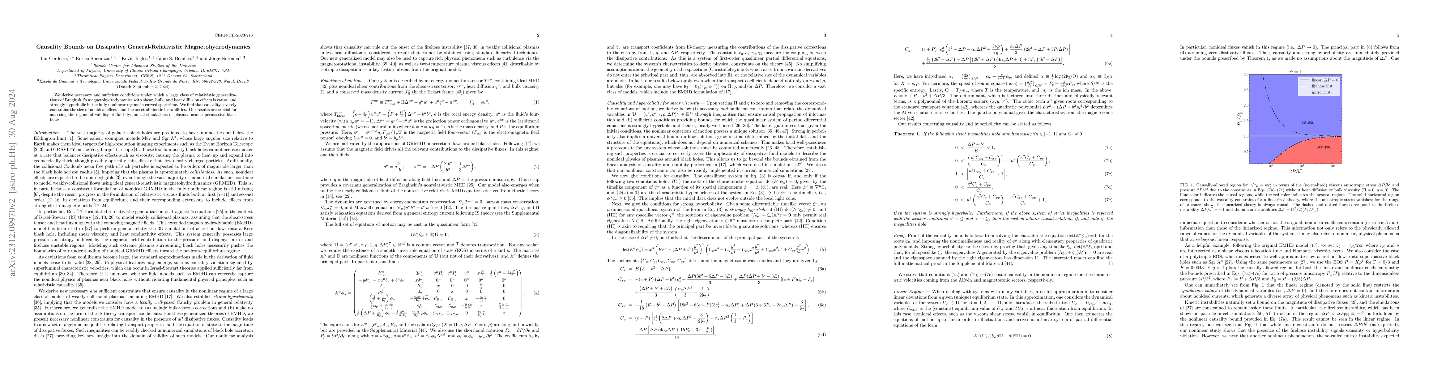 Thumbnail for Causality Bounds on Dissipative General-Relativistic
  Magnetohydrodynamics