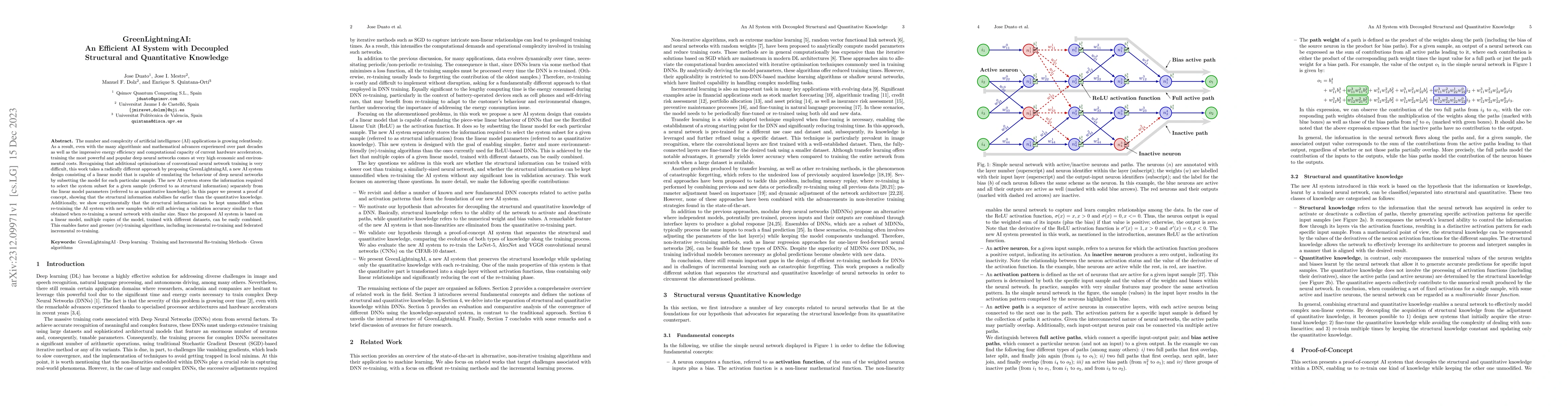 Thumbnail for GreenLightningAI: An Efficient AI System with Decoupled Structural and
  Quantitative Knowledge