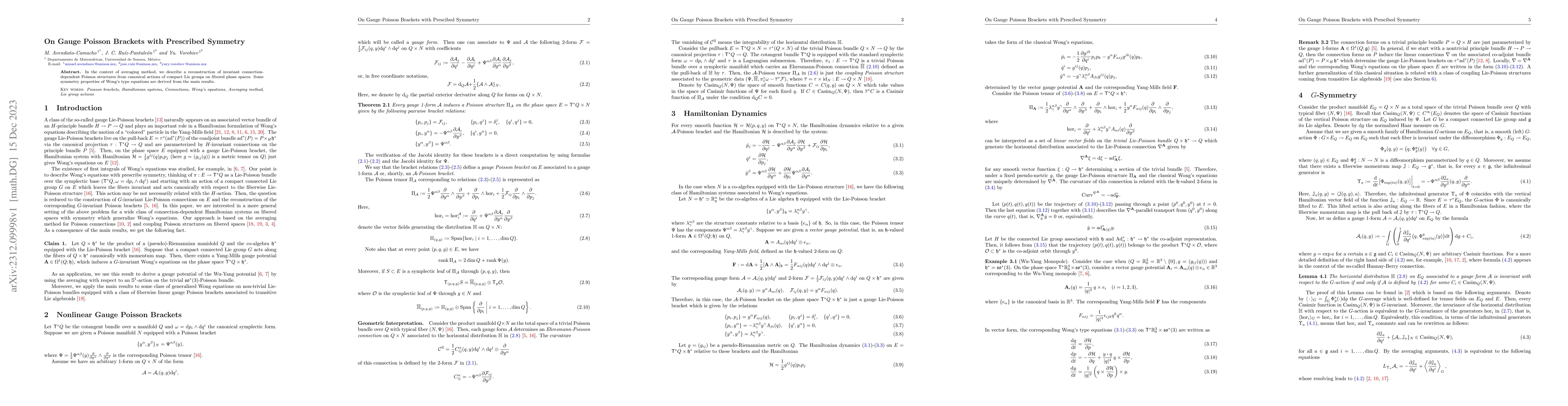 Thumbnail for On Gauge Poisson Brackets with Prescribed Symmetry