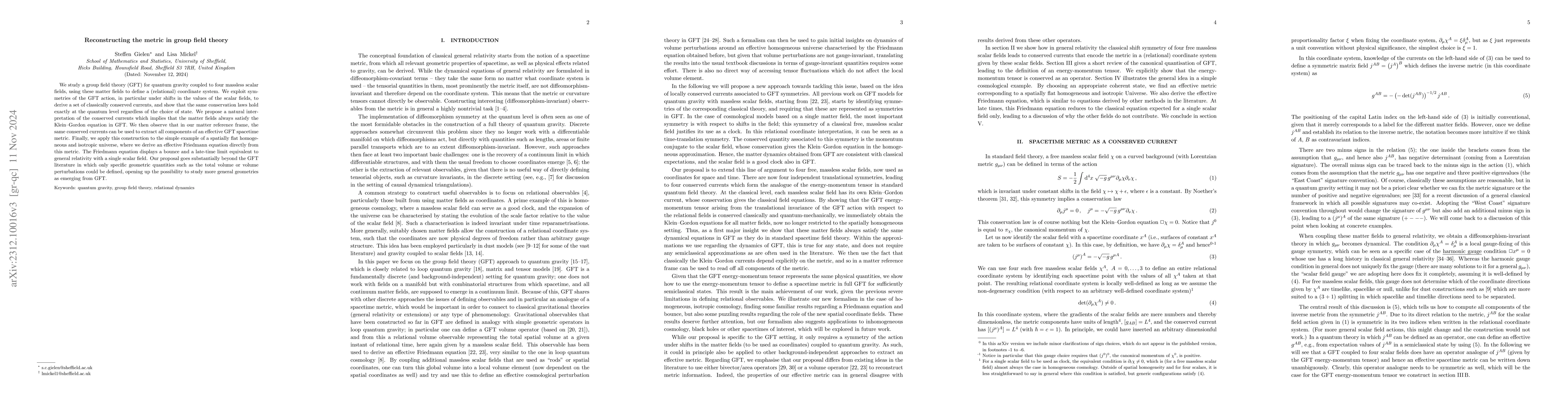 Thumbnail for Reconstructing the metric in group field theory