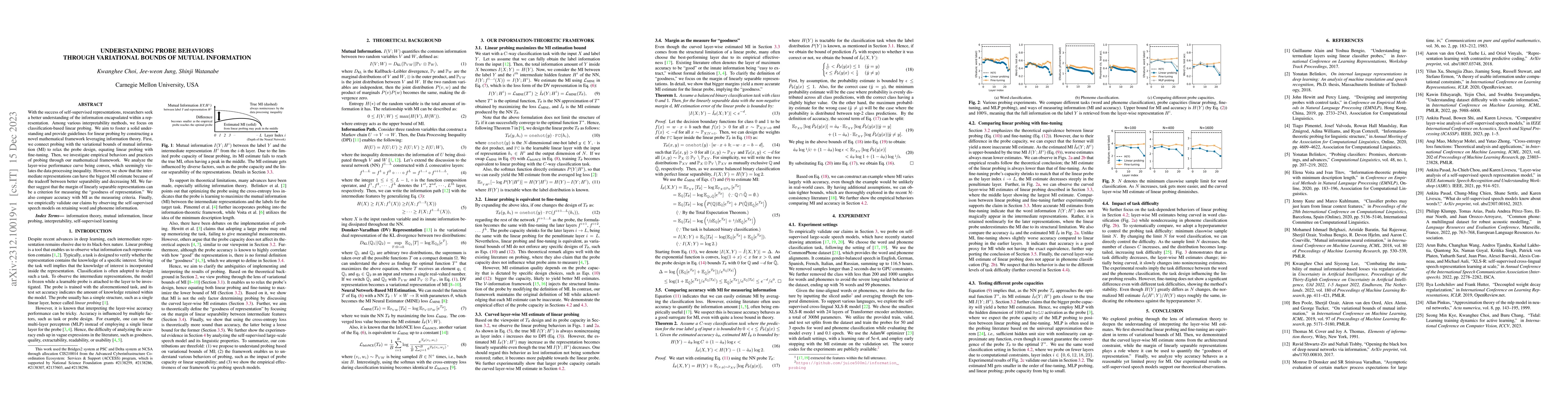 Thumbnail for Understanding Probe Behaviors through Variational Bounds of Mutual
  Information