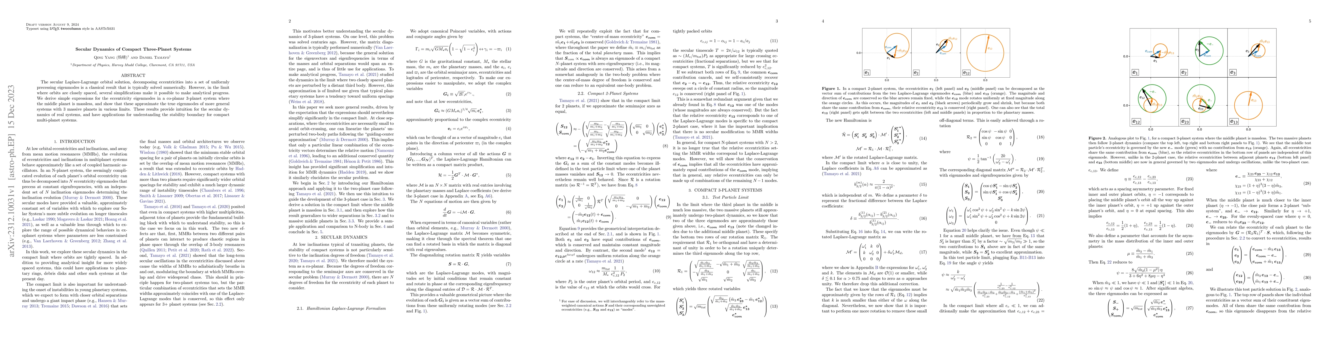 Thumbnail for Secular Dynamics of Compact Three-Planet Systems