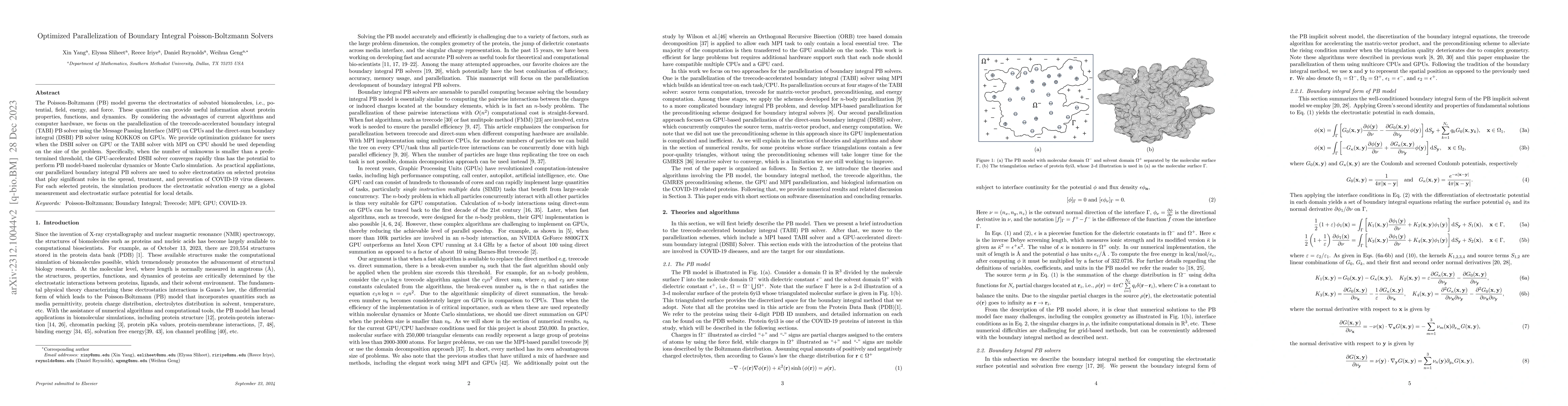 Thumbnail for Optimized Parallelization of Boundary Integral Poisson-Boltzmann Solvers