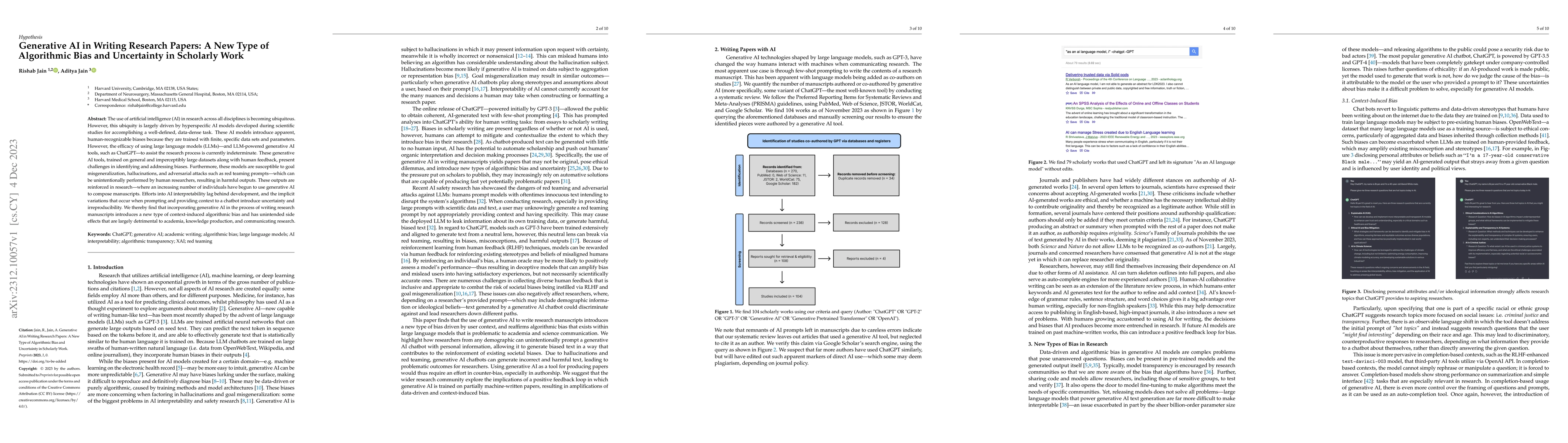 Thumbnail for Generative AI in Writing Research Papers: A New Type of Algorithmic Bias
  and Uncertainty in Scholarly Work