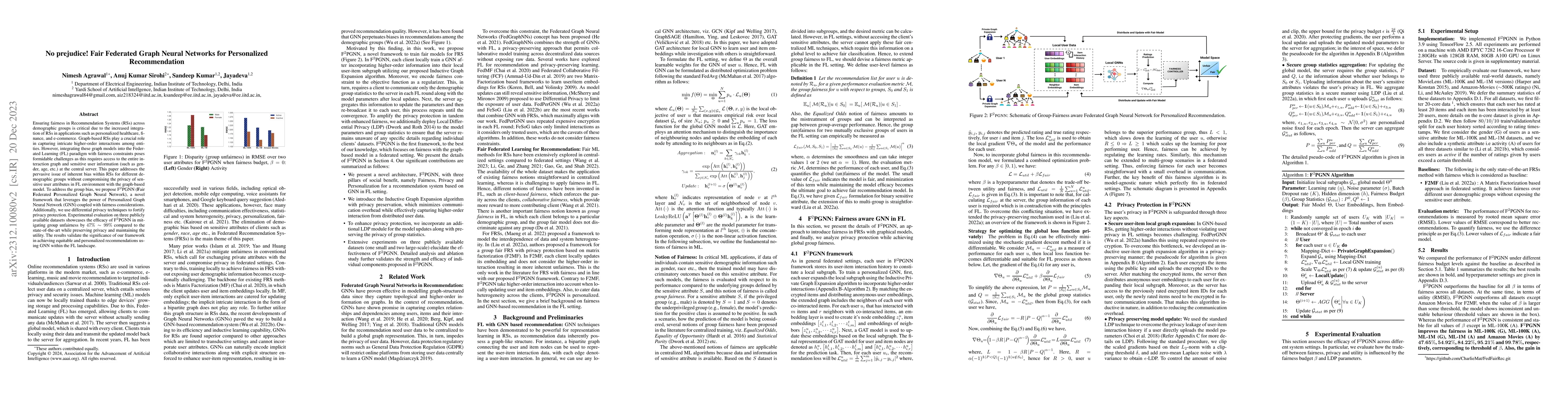 Thumbnail for No prejudice! Fair Federated Graph Neural Networks for Personalized
  Recommendation
