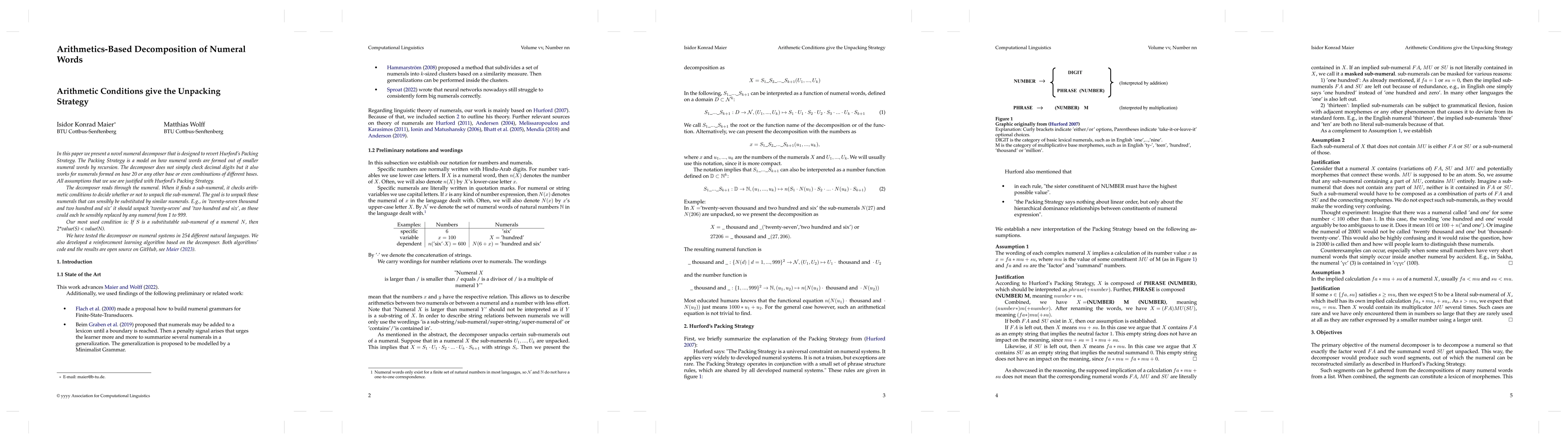 Thumbnail for Arithmetics-Based Decomposition of Numeral Words -- Arithmetic
  Conditions give the Unpacking Strategy