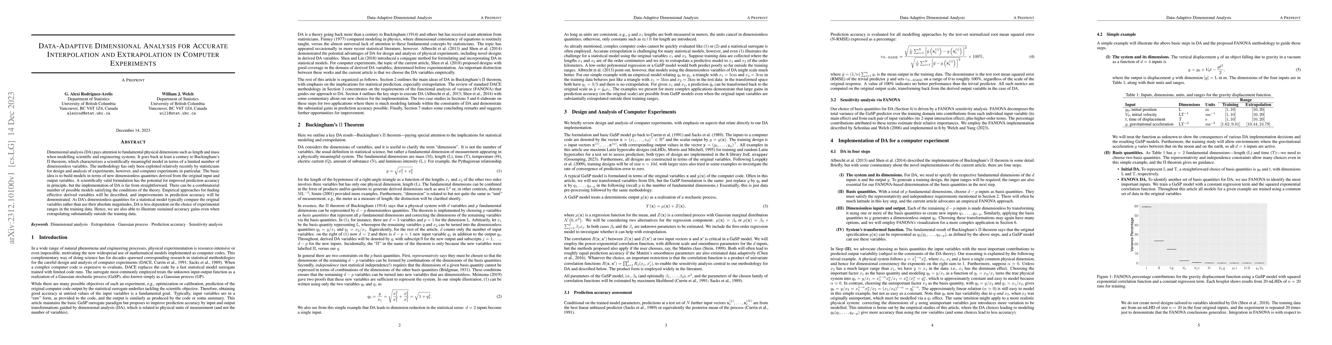 Thumbnail for Data-Adaptive Dimensional Analysis for Accurate Interpolation and
  Extrapolation in Computer Experiments