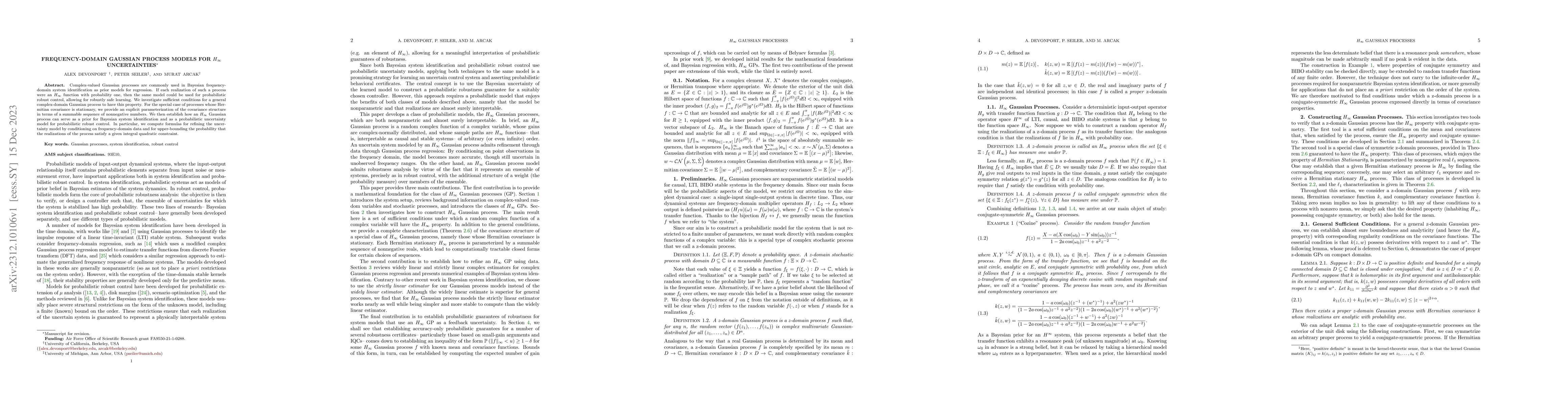 Thumbnail for Frequency-domain Gaussian Process Models for $H_\infty$ Uncertainties